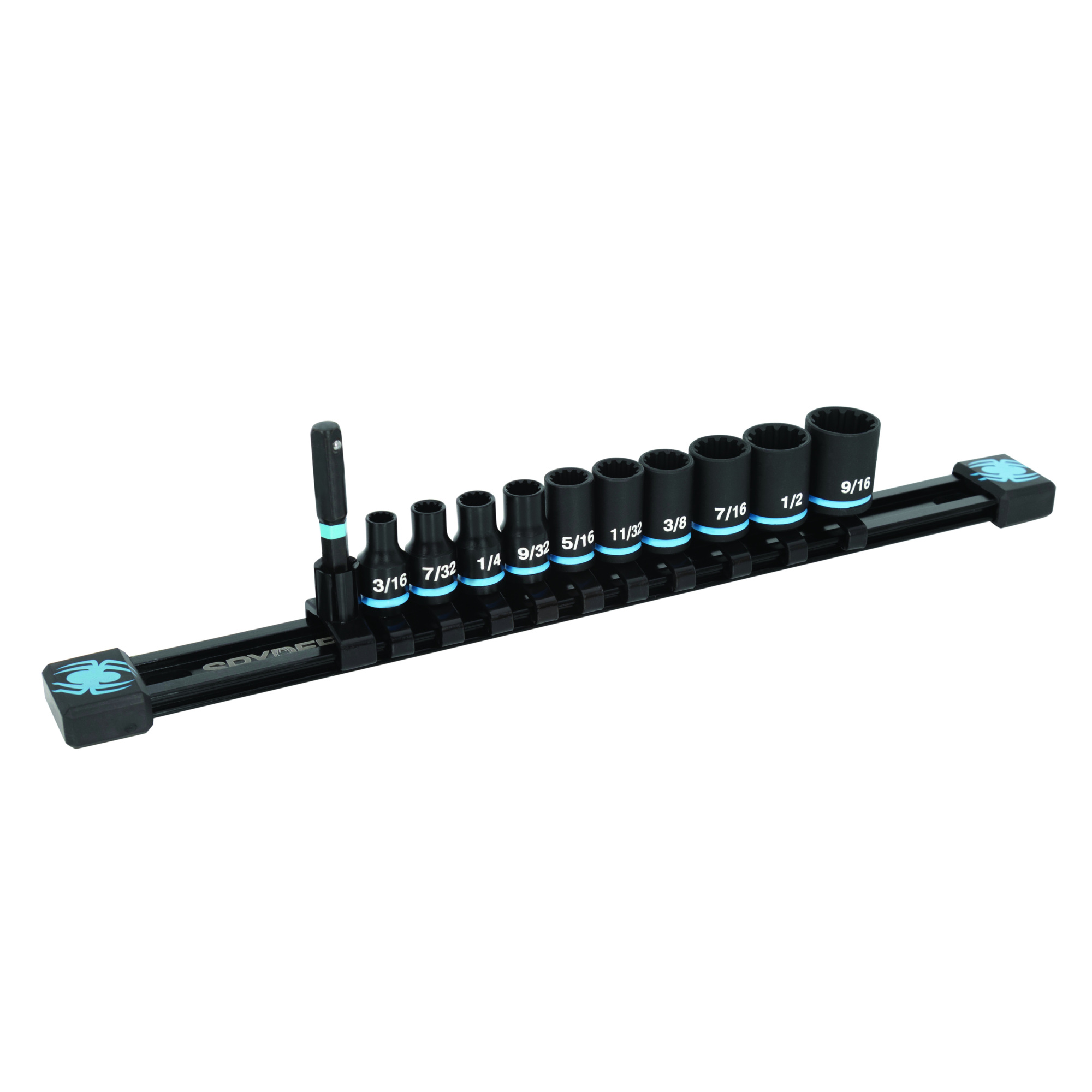 Spyder 11-Piece SAE Shallow Impact Socket Set with Adapter — 1/4in. Drive, Model# 19713